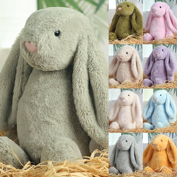 Bunny Stuffed Animal, 16.93in Cute Rabbit Plush, Home Decor Gift Soft Bunny Plush Long Ear Stuffed Animal (Green)