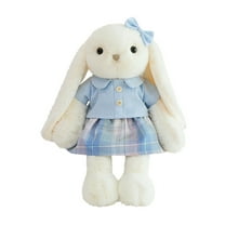 Bunny Stuffed Animal with Clothes, Dressed Bunny Rabbit Plush Toy with Dress & Bow, 11.8" Soft Stuffed Rabbit, Cuddly Plush Toy Gift for Kids Girls Boys Birthday Easter Christmas Room Decor & Toddler