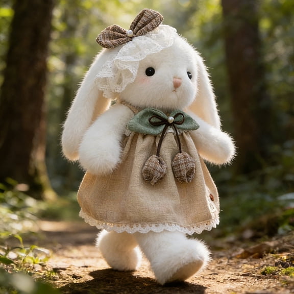 Bunny Stuffed Animal Doll with Removable Clothes Outfit,11'' /13.5'' Giant Stuffed Easter Bunny Rabbit ,Cute Plush Rabbit Dress Up Doll Gift for Easter Decor
