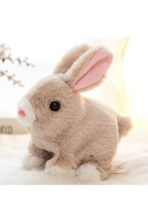 Bunny Stuffed Animal for Kids,Bunnies Can Walk and Talk Easter Plush Stuffed Bunny Toy Rabbit Educational Interactive Toys for Kids,Hopping Wiggle Ears Nose