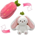 thumbnail image 1 of Bunny Stuffed Animal,Reversible Carrot Strawberry Bunny Plush Doll with Zipper Cute Soft Rabbit Toys Pillow Decoration for Kids and Adults Easter Gifts (Strawberry, 13.80 inches), 1 of 7