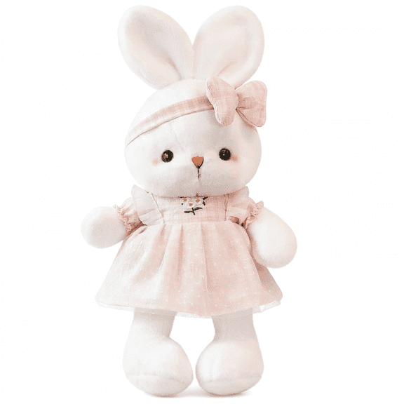 Bunny Stuffed Animal for Adults, 15.75in Cotton Plush Doll Toy for Home Decoration & Christmas Birthday Easter Baskets Gifts(Red)