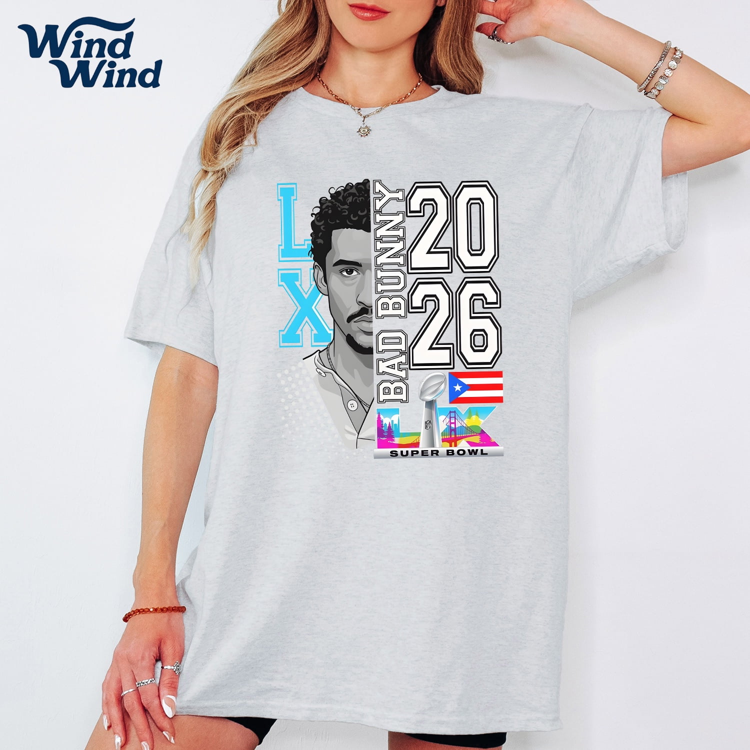 Bunny Super Bowl 2026 Shirt, Puerto Rican Football Tee, Halftime Show ...