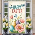 thumbnail image 1 of Bunny Theme Easter Banner Colorful Bows Bunny Backdrop Polka Dot Pattern Cute Design Happy Easter Background for Easter Party Spring Celebration Photo Backdrop, 1 of 9