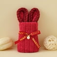 thumbnail image 1 of Bunny Themed Handheld Gift, Soft Towel Set, Cute Animal Designed Towel, Portable Hand Towel, Adorable Towel Gift, Lightweight Face Towel for Daily Use & Gifting Occasions, 2.75*6.1in, Red, 1 of 7