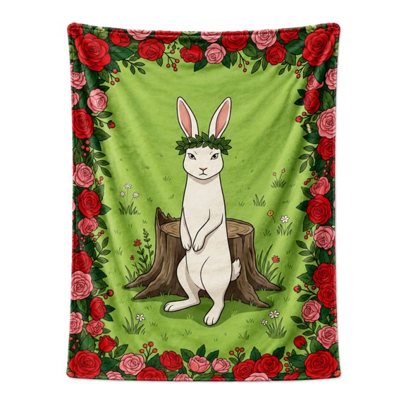 Bunny Throw Blanket Cute Bunny Super Soft Flannel Fluffy Plush Warm Present Idea Sofa Bed 50x40