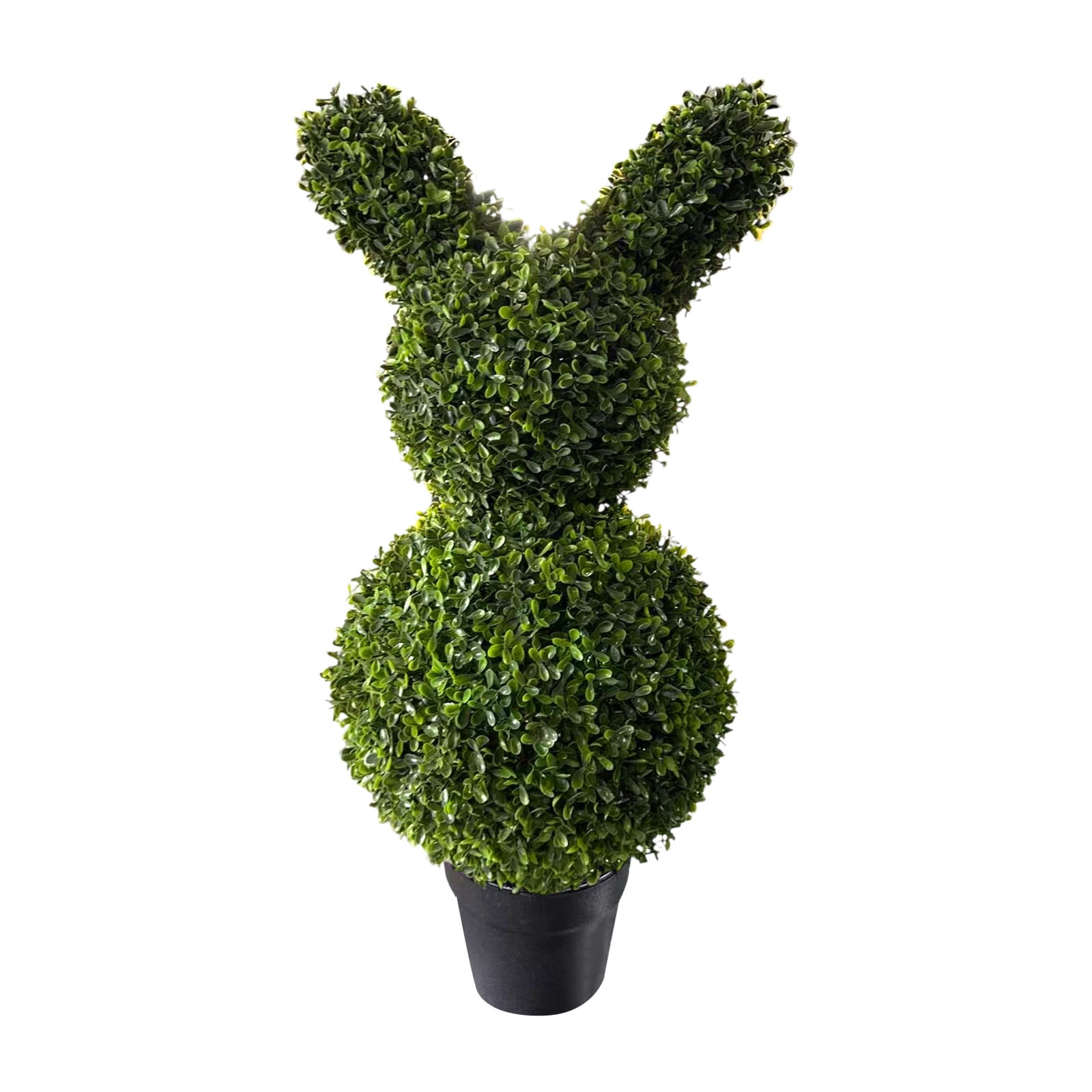 Bunny Topiary, Green Artificial Bunny-Shaped Topiary Tree Pot Fake ...