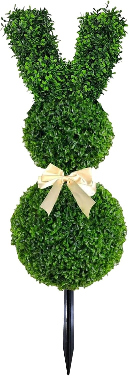 Bunny Topiary Outdoor,Rabbit Shaped Topiary Trees with Ground Spike ...