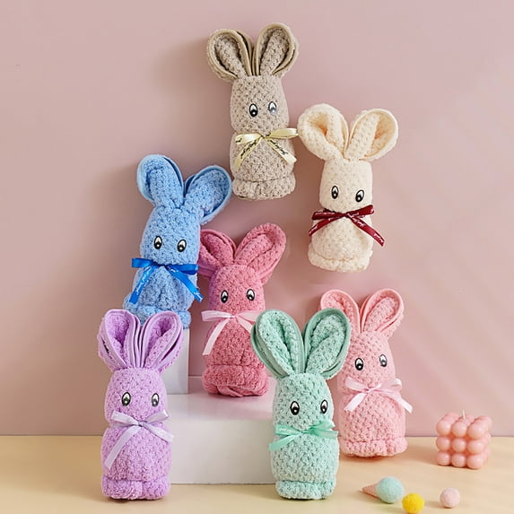 Bunny Towel under $5! CQCYD Bunny Face Towel, Soft Fleece Bath Towel for K-ids, Cute Animal Hooded Towel for Wedding Baby Shower, 35x75cm Absorbent Bath Sheet, Gift for Boys Girls