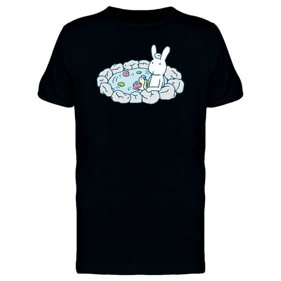 Bunny, Turtle & Fish Taking Bath T-Shirt Men -Image by Shutterstock, Male Small