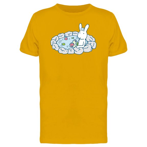 Bunny, Turtle & Fish Taking Bath T-Shirt Men -Image by Shutterstock, Male x-Large