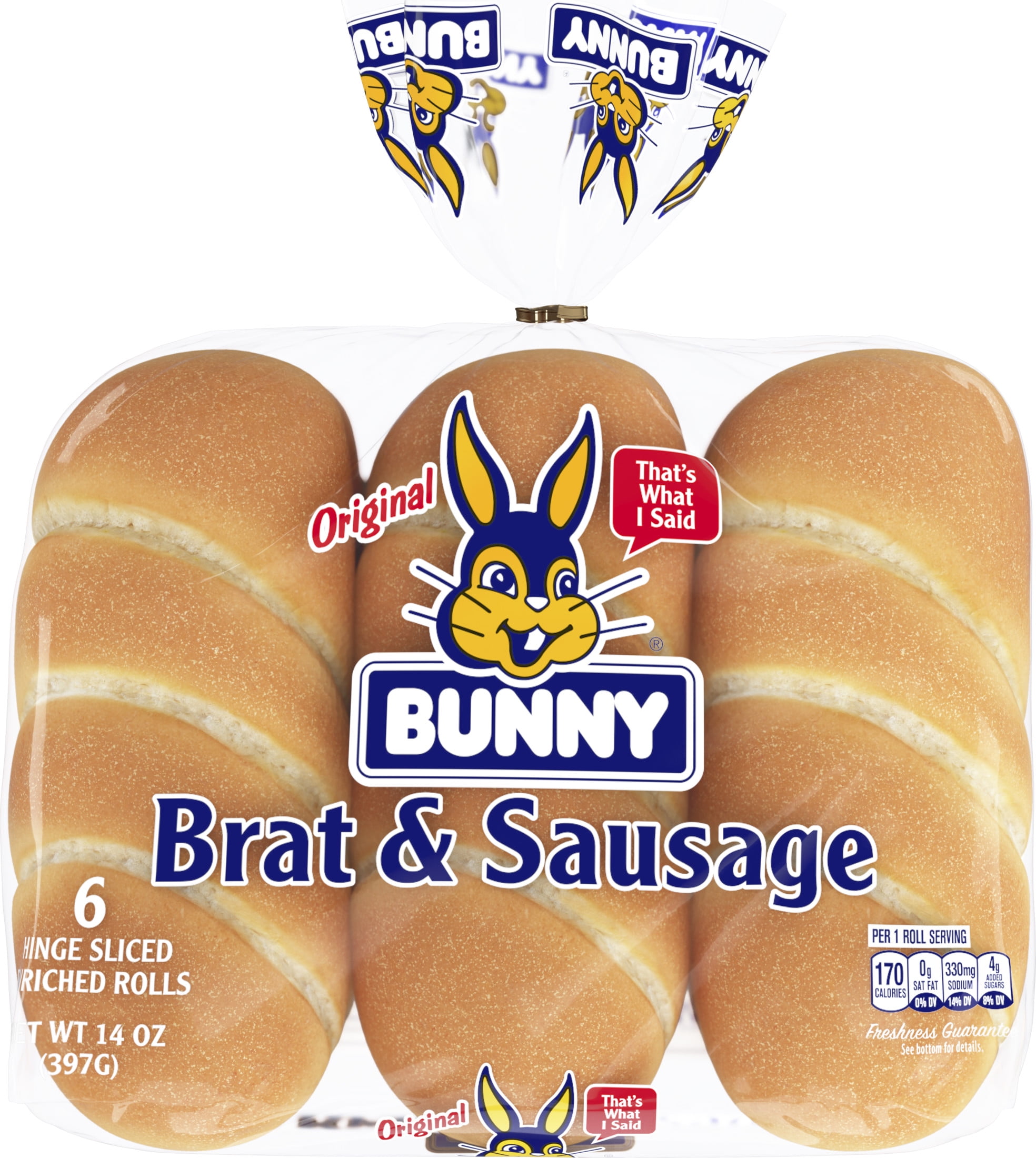 Bunny White Brat & Sausage Rolls, 14 oz, 6 Count
