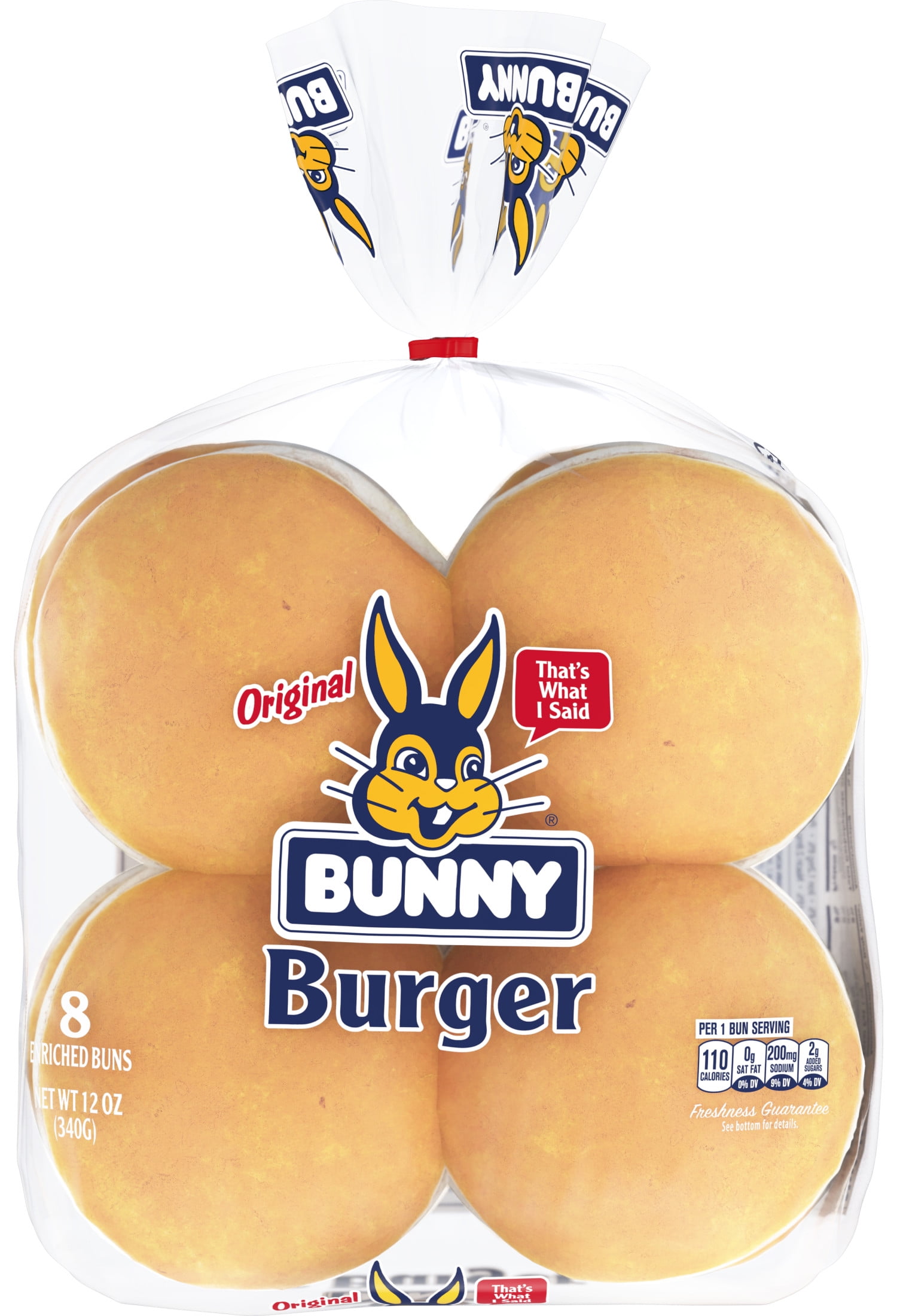 Bunny White Burger Buns, 12 oz, 8 Count