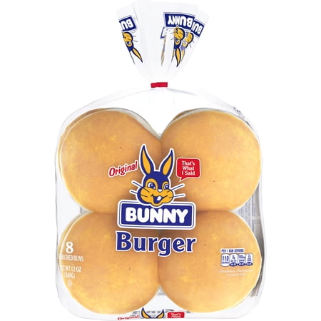 Bunny White Burger Buns, 12 oz, 8 Count