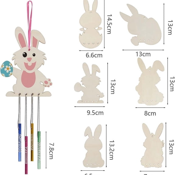 Bunny Wind Chime Craft Kit for DIY Home Decor,Rabbit Wind Chime Painting Craft for Garden Wall Art Decoration,Beautiful Garden Gift for Craft Lovers Mom Grandma Her