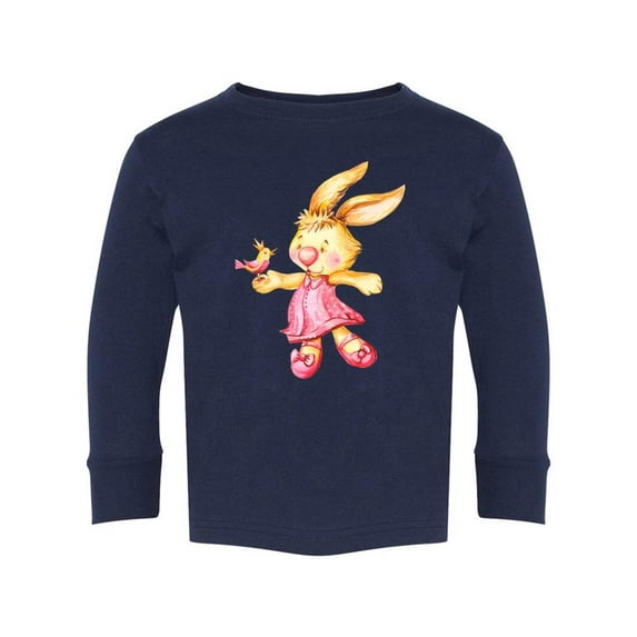 Bunny With A Bird Long Sleeve Toddler -Image by Shutterstock, 3 Toddler