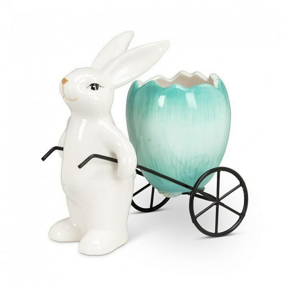 Bunny With Egg Wagon Figurine