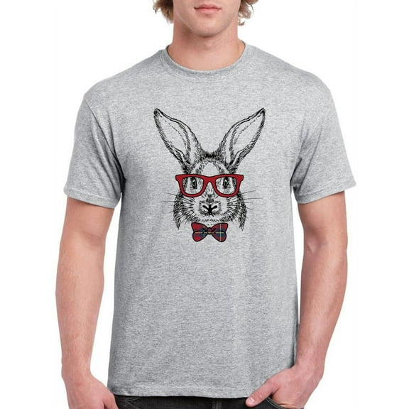 Bunny With Glasses T-Shirt Men -Smartprints Designs, Male x-Large
