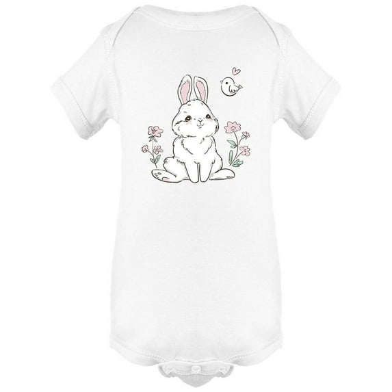 Bunny With Little Bird Bodysuit Infant -Image by Shutterstock, Newborn