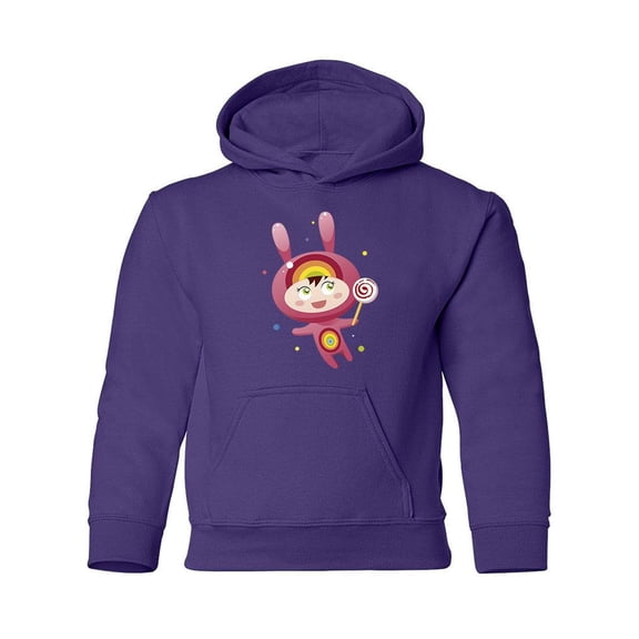 Bunny With Lollipop Hoodie Juniors -Image by Shutterstock,  Small