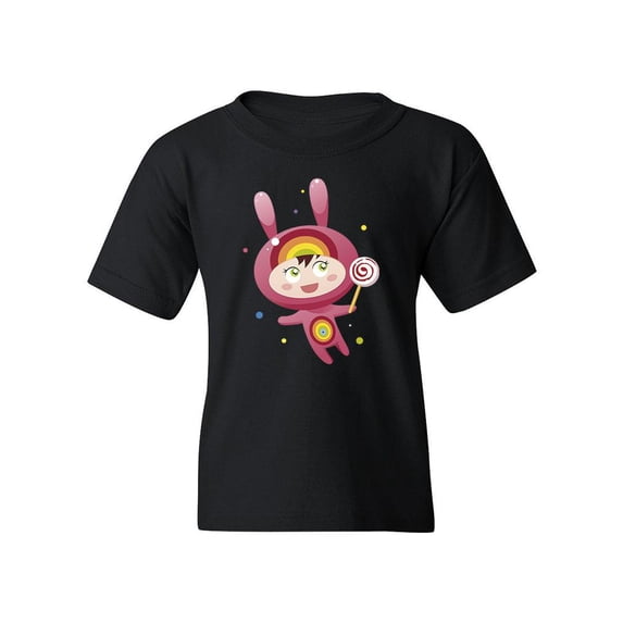 Bunny With Lollipop T-Shirt Juniors -Image by Shutterstock, Small