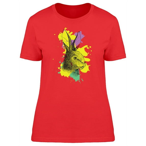 Bunny With Splattered Paint T-Shirt Women -Image by Shutterstock, Female Medium