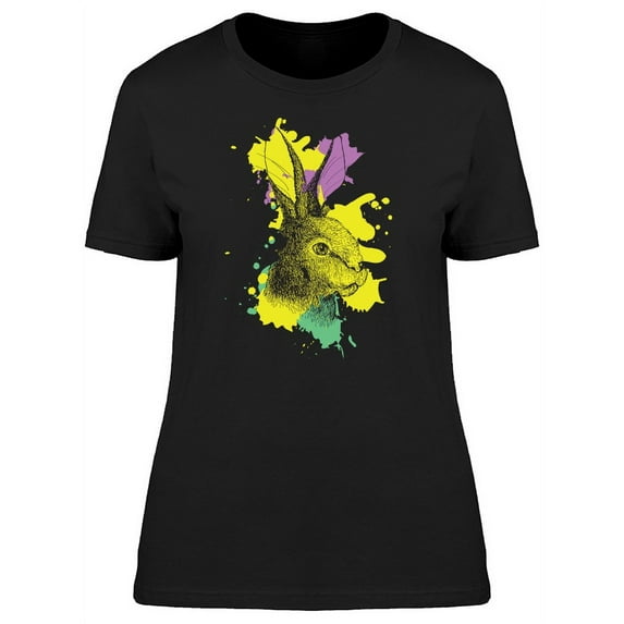 Bunny With Splattered Paint T-Shirt Women -Image by Shutterstock, Female Medium