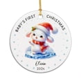 thumbnail image 1 of Bunny Xmas Ornament, Customized Name Baby First Year Gift, Bunny Baby Gift from New Parents, Personalized 2025 Baby's 1st Xmas Ornament, Newborn Ceramic Ornament, Baby 1st Christmas Ornament 6LPu9j, 1 of 6