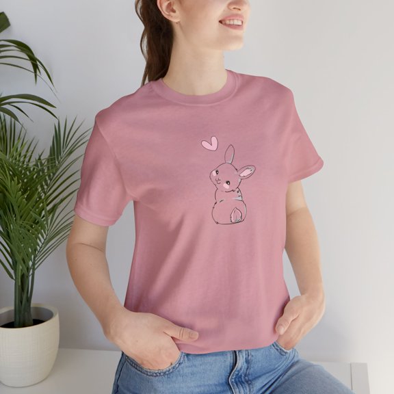 Bunny and Heart T-shirts, Easter Women T-shirts, Easter Gifts, Mom T-shirts
