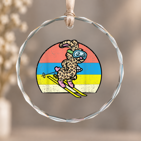 Bunny er Theme Ornament, Home Decor, Circle Glass Ornament