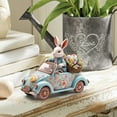 thumbnail image 1 of Bunny in Car Figurine Easter Ornament Indoor Home Decor Home Farmhouse Style Kid Toy Resin Easter Decor Easter Party Ornament, 1 of 5