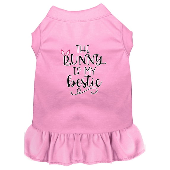 Pet Dog Cat Dress Screen Printed, "The Bunny Is My Bestie"