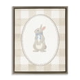 thumbnail image 1 of Stupell Industries Bunny on Green Gingham Brown Framed Floater Canvas Wall Art, design by The Paper Curator, 1 of 9