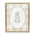thumbnail image 1 of Stupell Industries Bunny on Green Gingham Gold Framed Floater Canvas Wall Art, design by The Paper Curator, 1 of 9