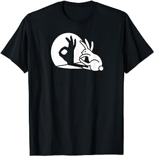 Bunny rabbit OK okay shadow hand gesture sign circle game T-Shirt ...