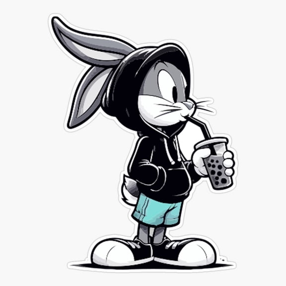 Bunny s Boba Bubble Tea Sticker
