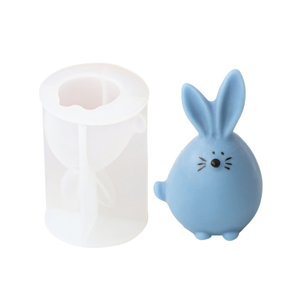 Bunny with LongEars Candle Soap Molds Plaster Model for Painting