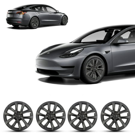 BunnyBird Tesla Hubcaps - 18-inch Model 3 Wheel Covers - PC+ABS Composite Material Rim Protectors for Car Wheels - Premium Car Accessories & Travel Essentials -Single Replacement Piece(Arachnid)