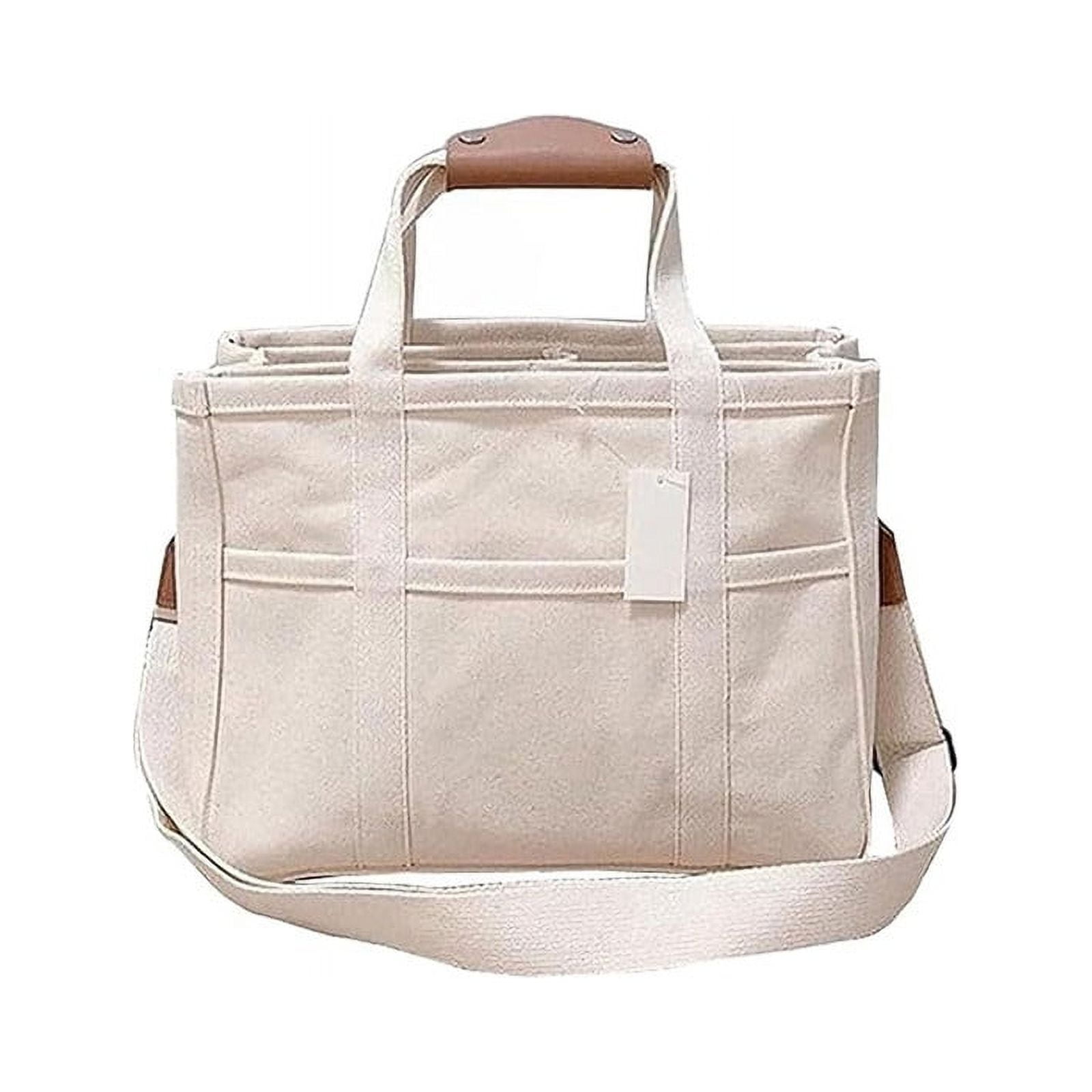 Canvas tote bag with compartments discount