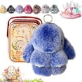 thumbnail image 1 of Bunnylulu Easter Keychain With Tin Box, Bunny Lucky Keychains, Handmade Soft Bunny Keychain, 1 of 5