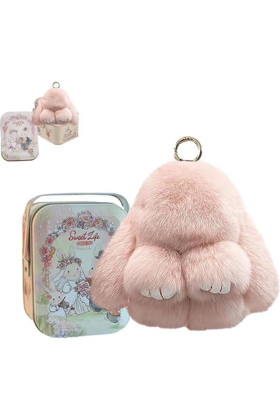 Bunnylulu Keychain with Box, Bunny Keychain with Tin, BunnyCute Plush Key chain