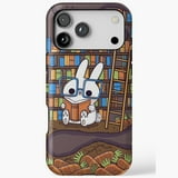 Bunnys Cozy Library Cute Rabbit Book Phone Cover for iPhone 11 12 13 14 ...