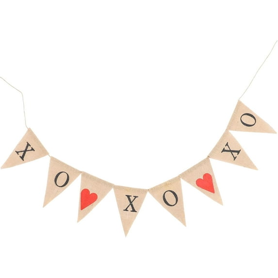 Bunting Banners XOXOXO Letter Pennant Flags Romantic Garland Decorations for Wedding Bridal Shower Engagement Proposal Party