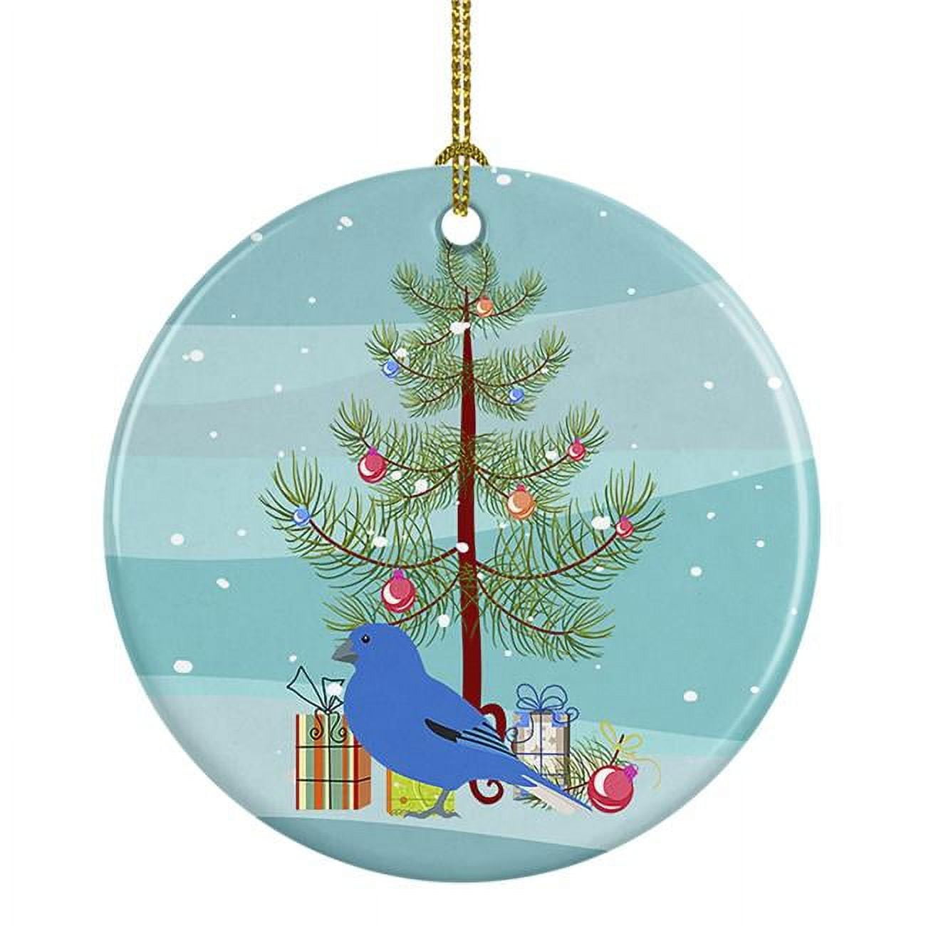 Bunting Merry Christmas Ceramic Ornament 2.8 in x 2.8 in
