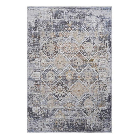 Bunyan Collection Traditional Vintage Gray Multi Size Area Rug (5'3'' x 7'6'')