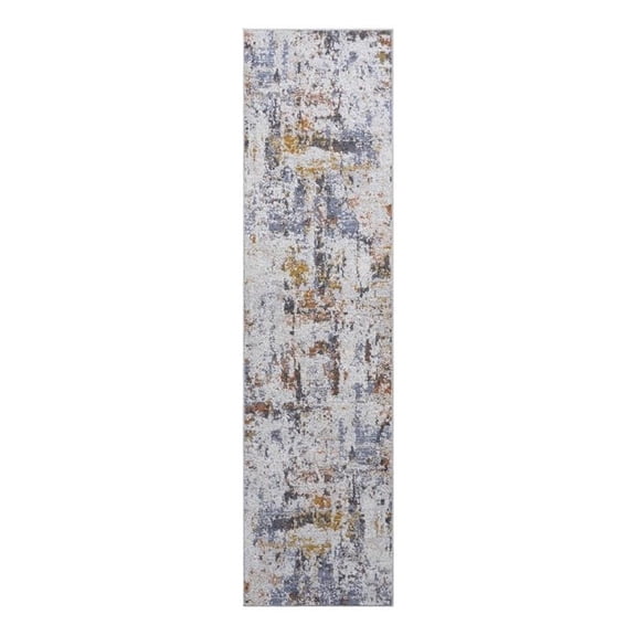 Bunyan Collection Traditional Vintage Ivory/Blue Area Rug (2'2'' x 8')
