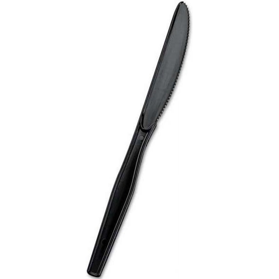 Bunzl Prime Source Heavy Weight Polypropylene Disposable Black Knife - Bulk Pack -- 1000 per case.