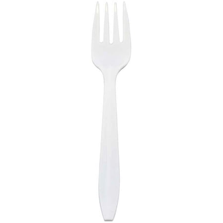 Bunzl Prime Source Heavy Weight Polypropylene Disposable White Fork - Bulk Pack -- 1000 per case.