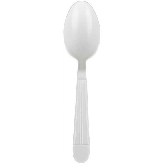 Bunzl Prime Source Heavy Weight Polypropylene Disposable White Teaspoon - Bulk Pack -- 1000 per case.