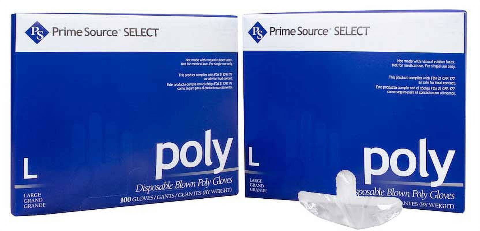 Bunzl Prime Source Large Clear Polyethylene Blown Disposable Gloves